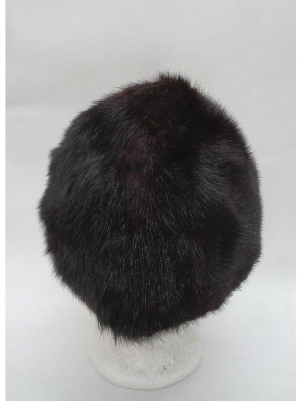 Scrap Canadian Dark Ranch Mink Fur Hat Cap Women Woman - Picture 3 of 5